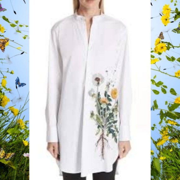 ^$1990 NEW OSCAR DE LA RENTA  DANDELION BOYFREIND RUNWAY BLOUSE US XL 14 - Picture 5 of 14
